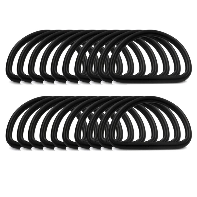 BIKICOCO Metal D-Rings Buckle, 1-1/2 Inch Non-Welded for Webbing Sewing DIY - Black - Pack of 20 - Image 1
